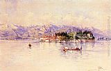 Famous Maggiore Paintings - Boating on Lago Maggiore, Isola Bella beyond